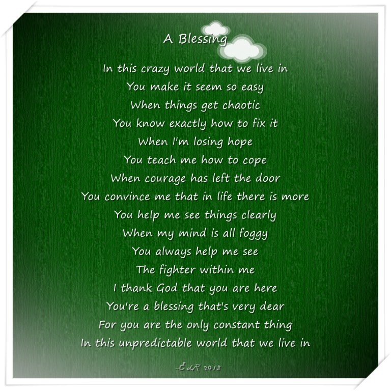 Inspired by feeling fortunate to have someone whose love and support is unwavering.