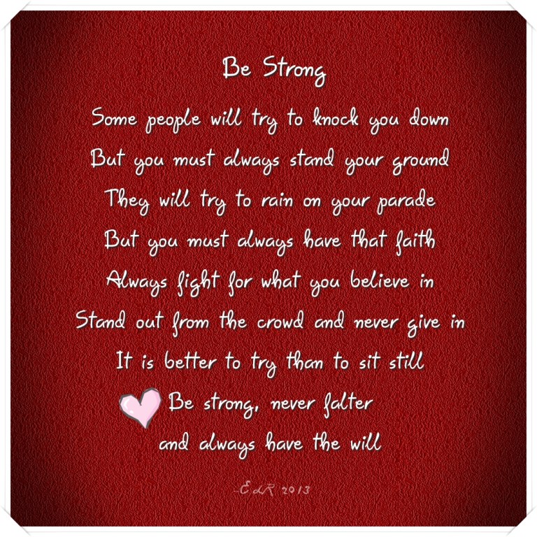 Inspired by courage, perseverance and the will to fight.