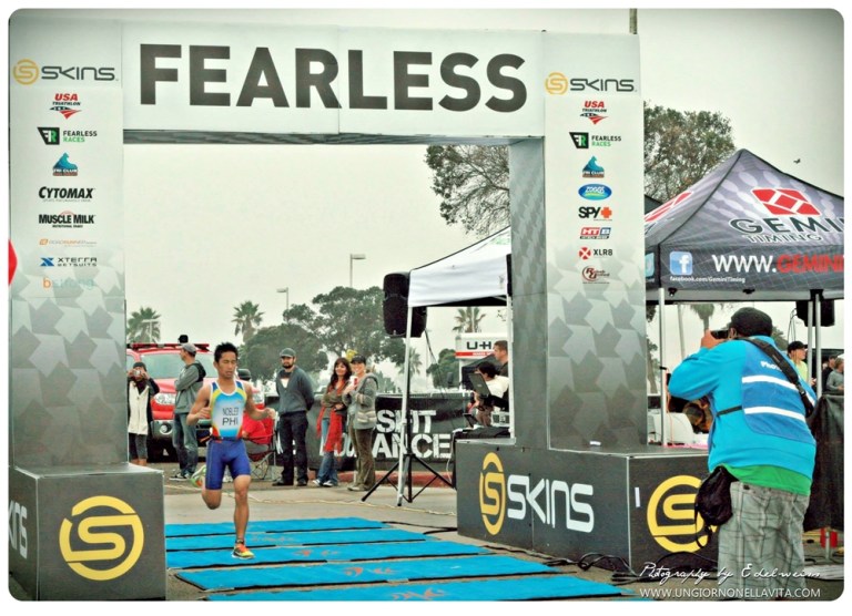 Jose "OHJ" Nobles IV at Skins Fearless Triathlon finishing 1st place overall in Super Sprint.