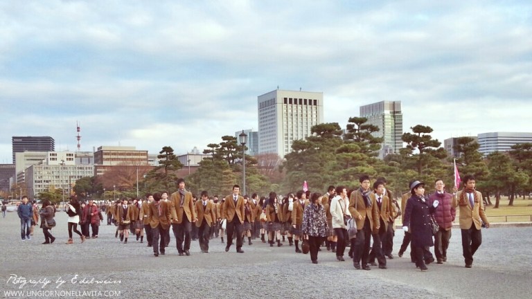 This image was taken while visiting the Imperial Palace in Tokyo almost a year ago. I believe these students were on a field trip that day. I just wondered why their field trip was on a weekend because this was on Sunday afternoon. 
